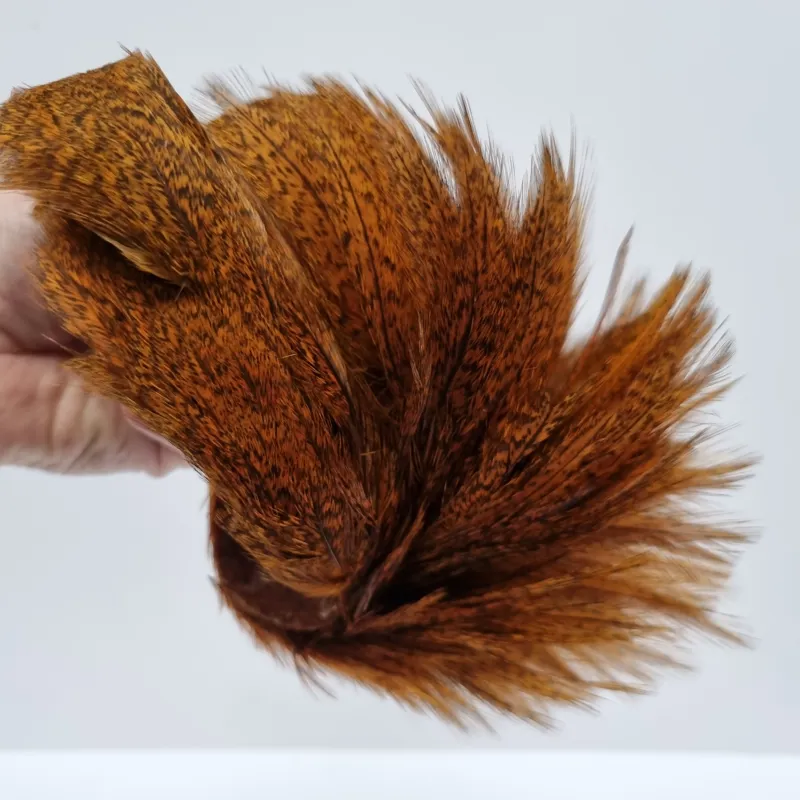 Whiting Coq de Leon Hen Cape in Speckled Burnt Orange-8